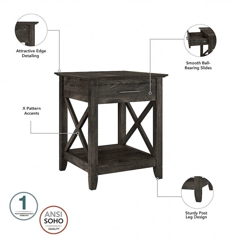Coastal Box Drawer Nightstand