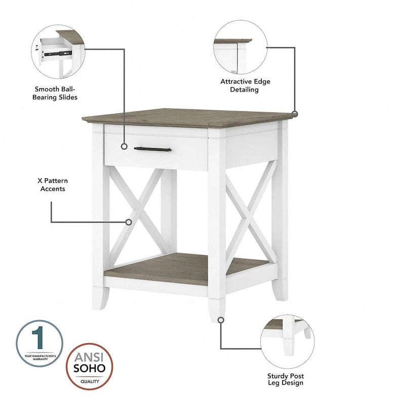 Coastal Box Drawer Nightstand