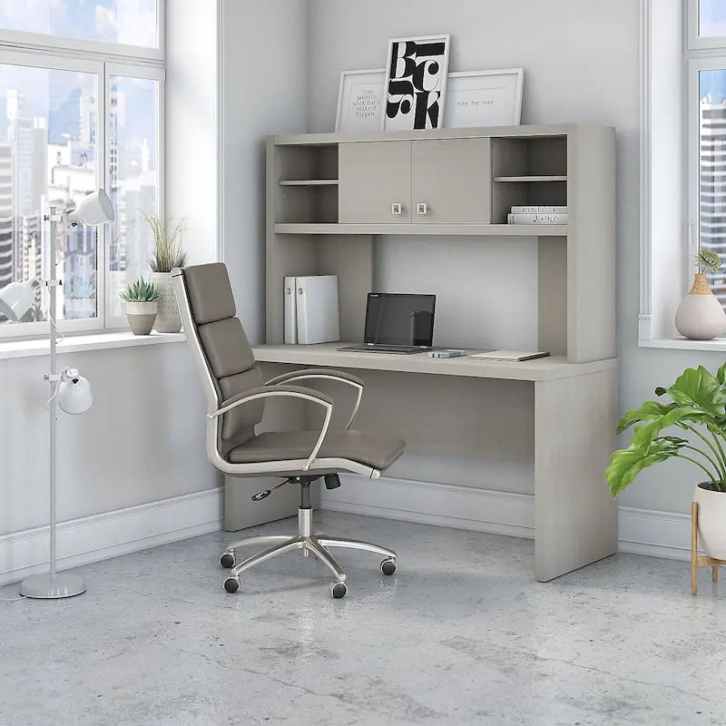 60" Credenza Desk with Hutch