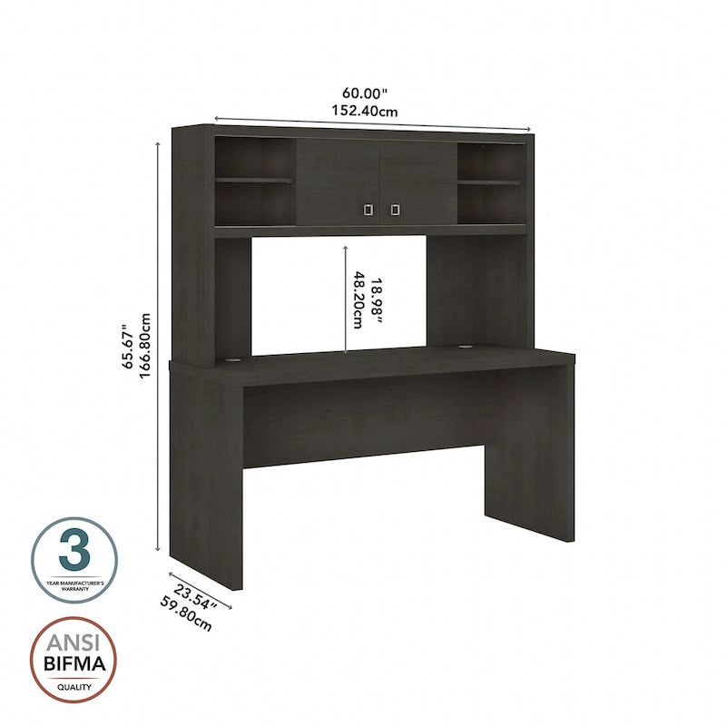 60" Credenza Desk with Hutch