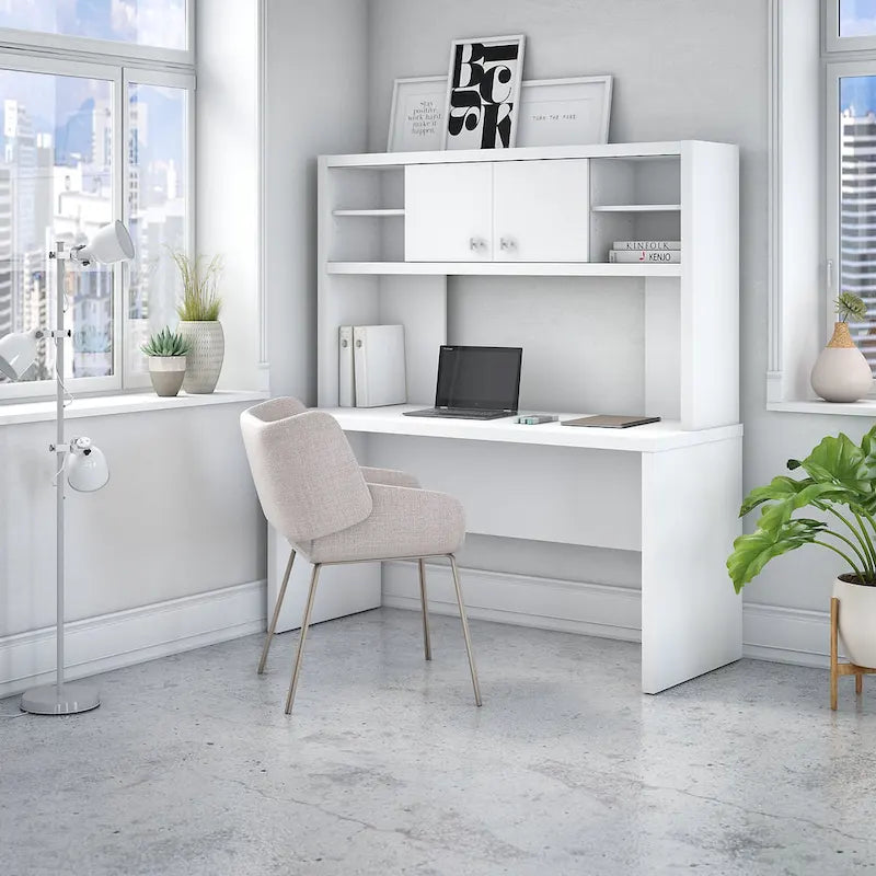 60" Credenza Desk with Hutch