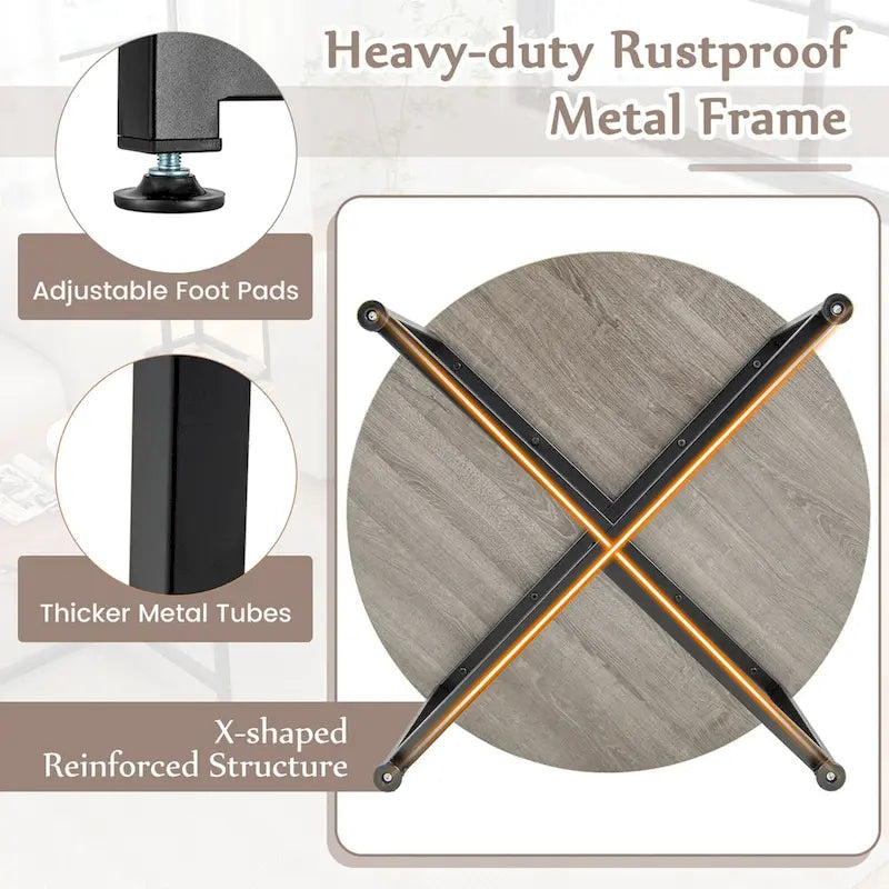 3-Piece Coffee Table Set with Round and Square End Tables