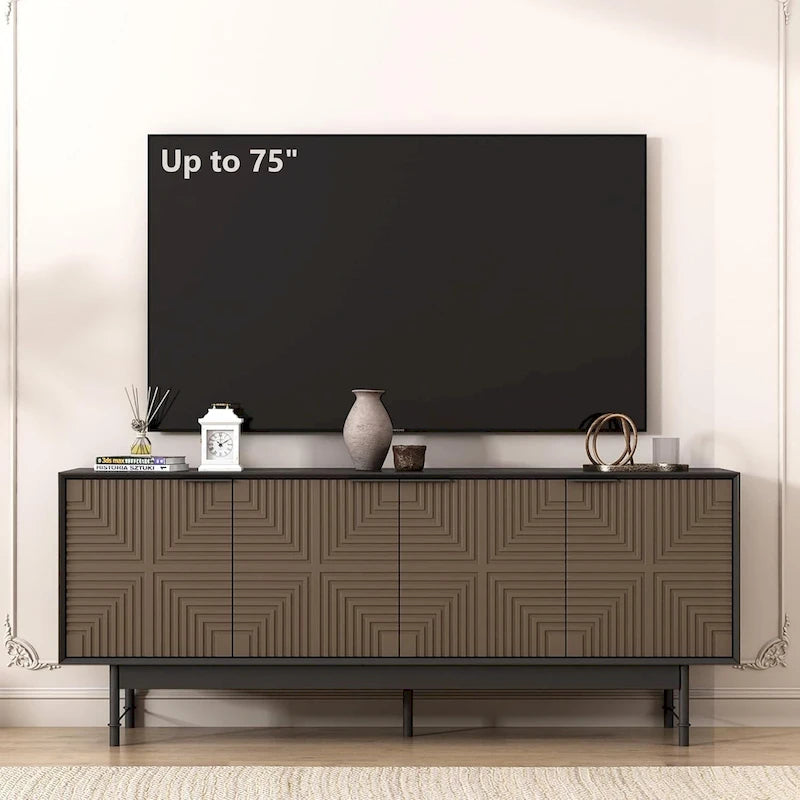 64" Mid-Century TV Stand Entertainment Center with Doors