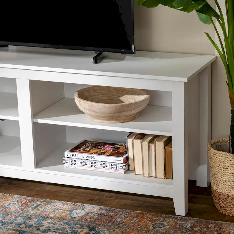 58-inch Modern TV Stand with 2 Adjustable Shelves, Fits TVs up to 65 Inches