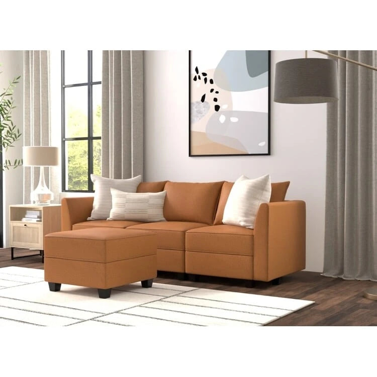 Convertible Modular Linen Sectional Sofa for Living Room, Apartment, and Office
