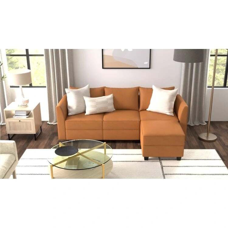 Convertible Modular Linen Sectional Sofa for Living Room, Apartment, and Office