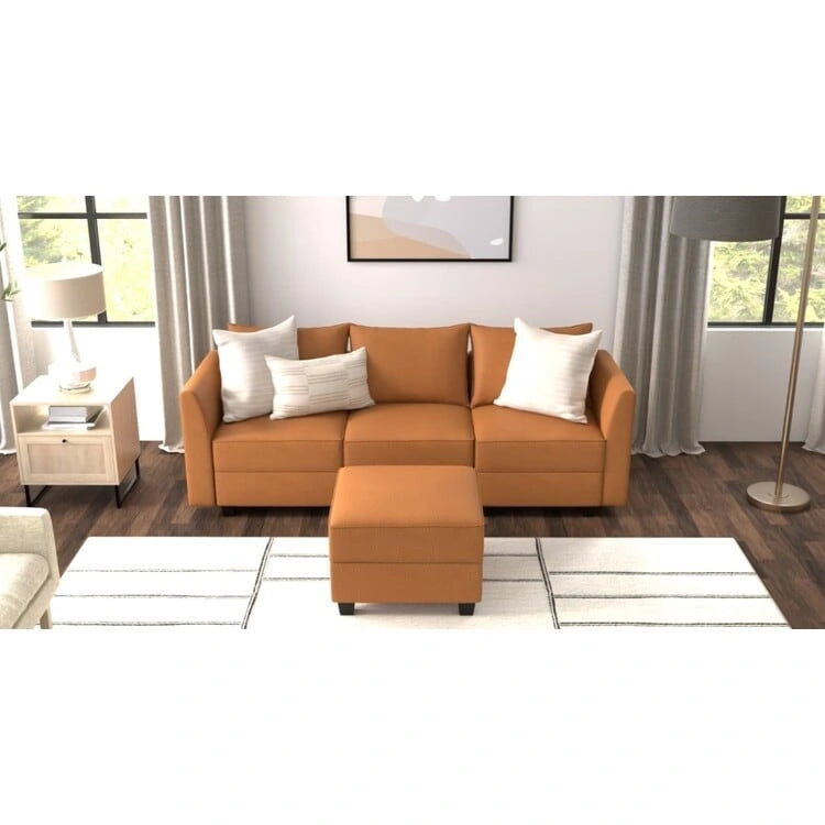 Convertible Modular Linen Sectional Sofa for Living Room, Apartment, and Office