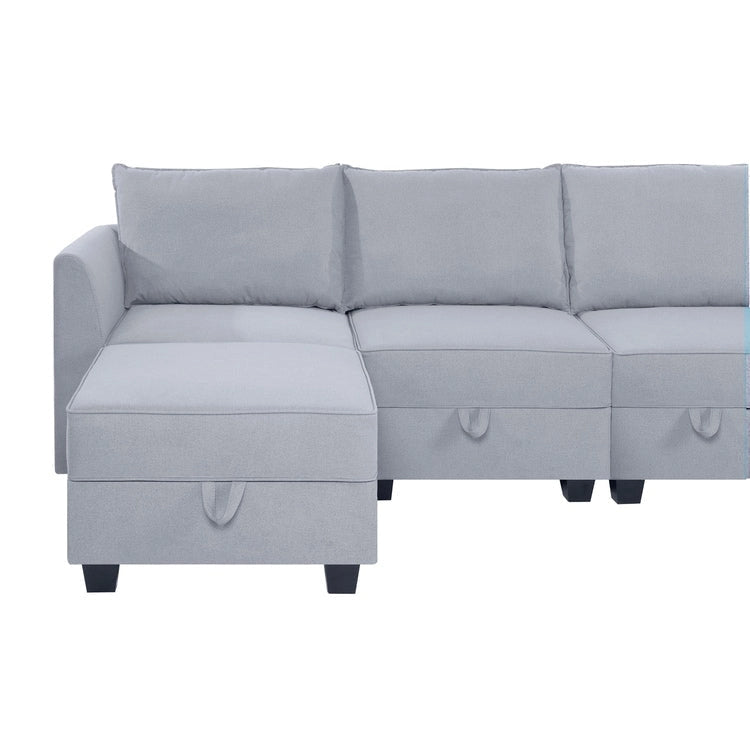 Convertible Modular Linen Sectional Sofa for Living Room, Apartment, and Office