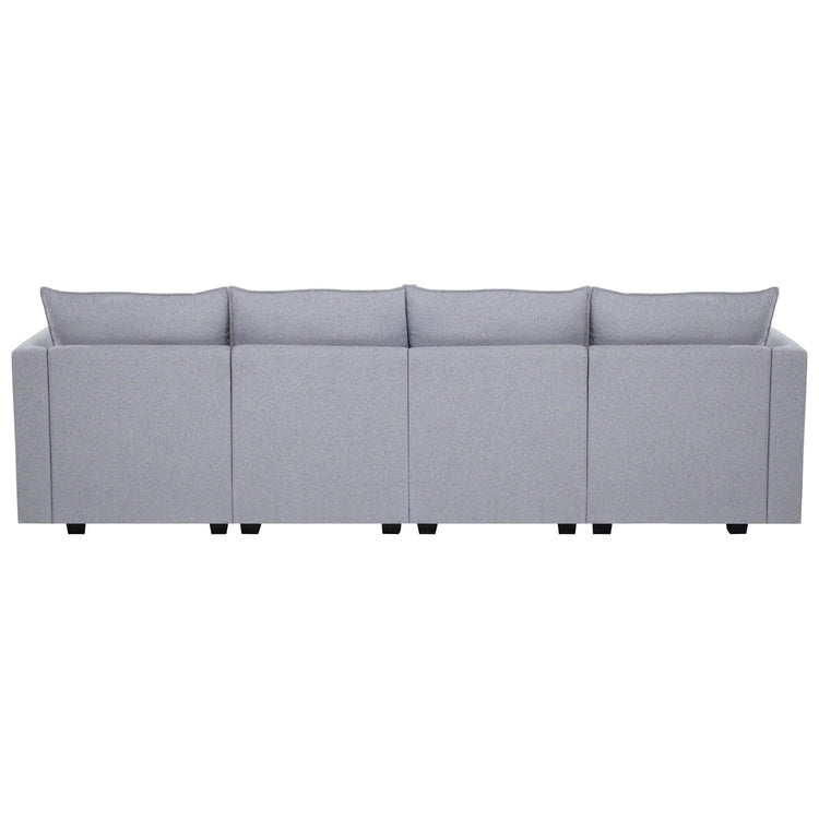 Convertible Modular Linen Sectional Sofa for Living Room, Apartment, and Office