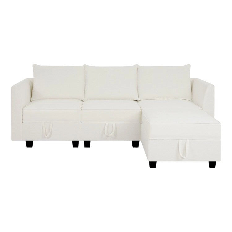 Convertible Modular Linen Sectional Sofa for Living Room, Apartment, and Office