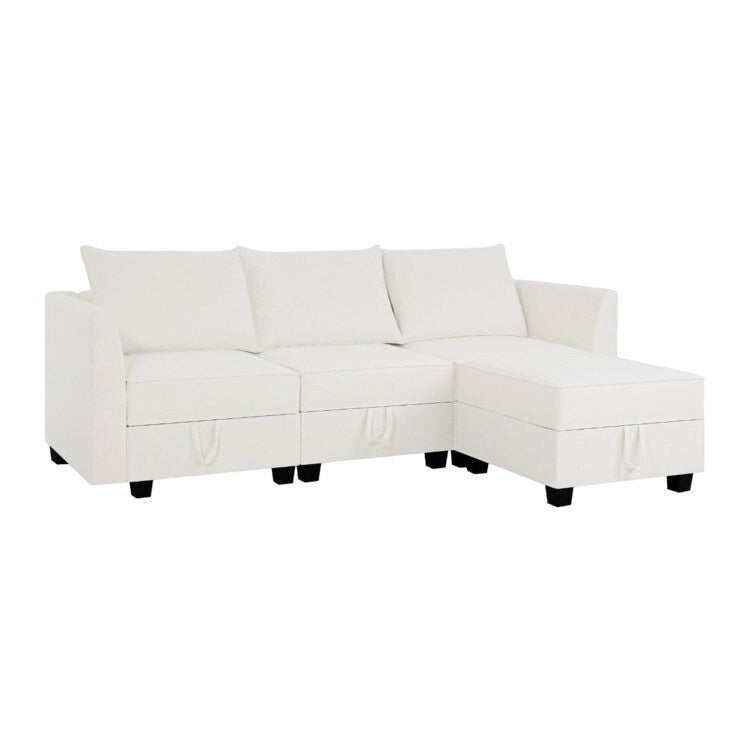 Convertible Modular Linen Sectional Sofa for Living Room, Apartment, and Office