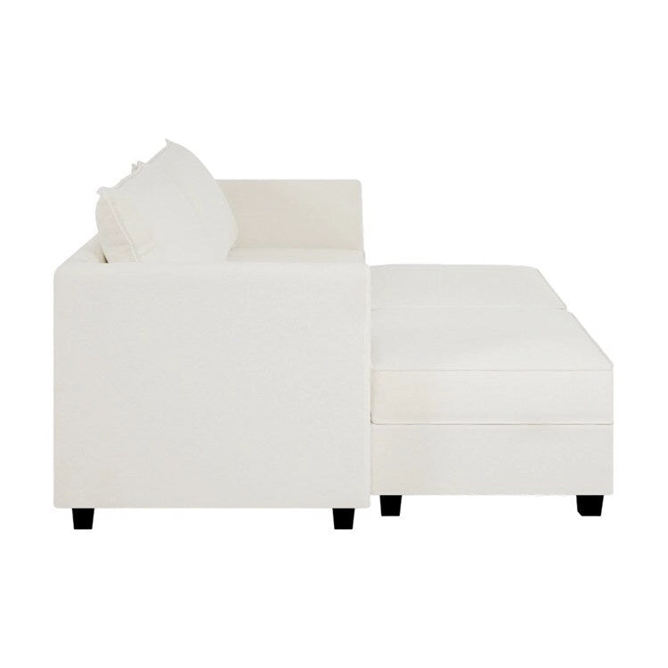 Convertible Modular Linen Sectional Sofa for Living Room, Apartment, and Office