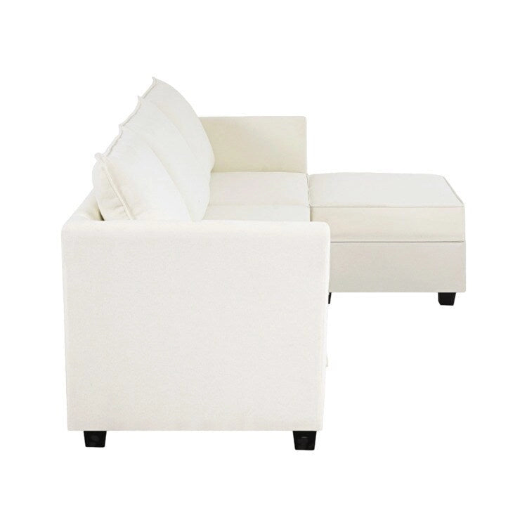 Convertible Modular Linen Sectional Sofa for Living Room, Apartment, and Office