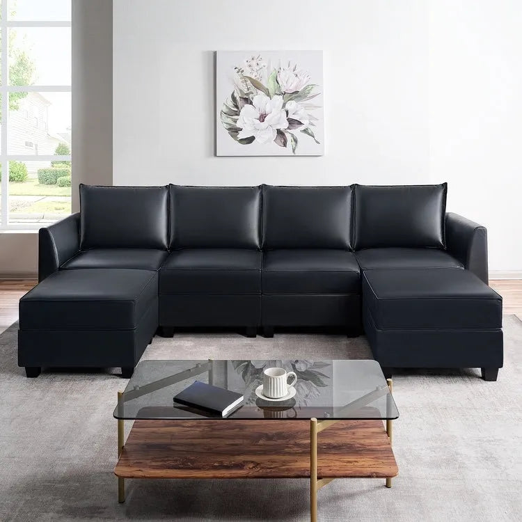 Convertible Modular Linen Sectional Sofa for Living Room, Apartment, and Office