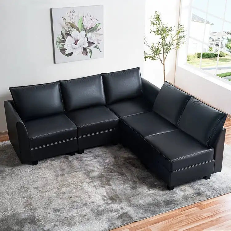 Convertible Modular Linen Sectional Sofa for Living Room, Apartment, and Office