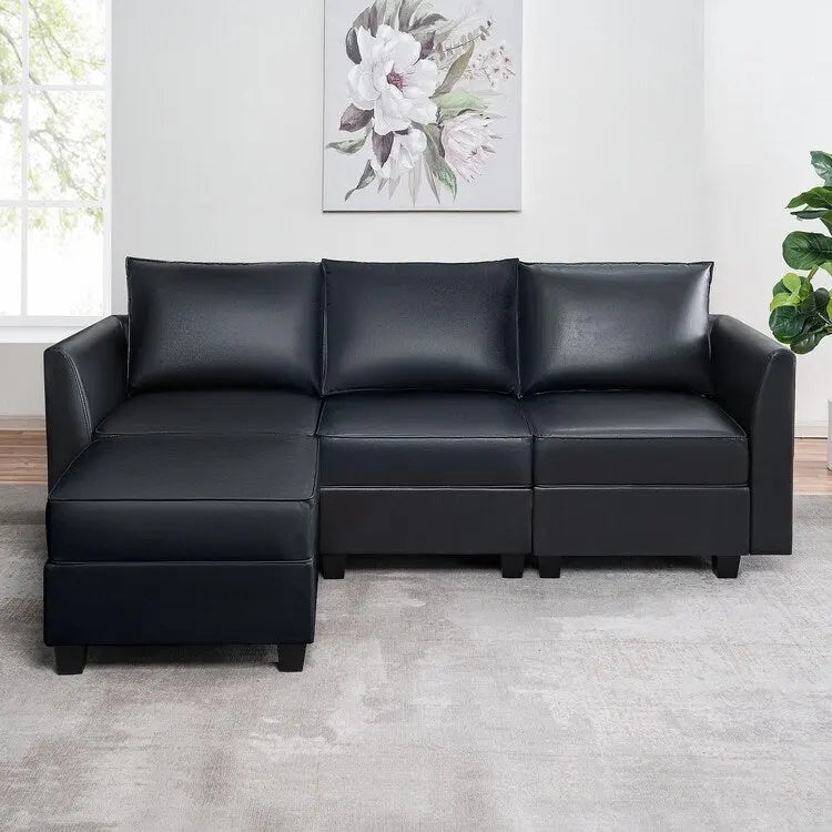 Convertible Modular Linen Sectional Sofa for Living Room, Apartment, and Office