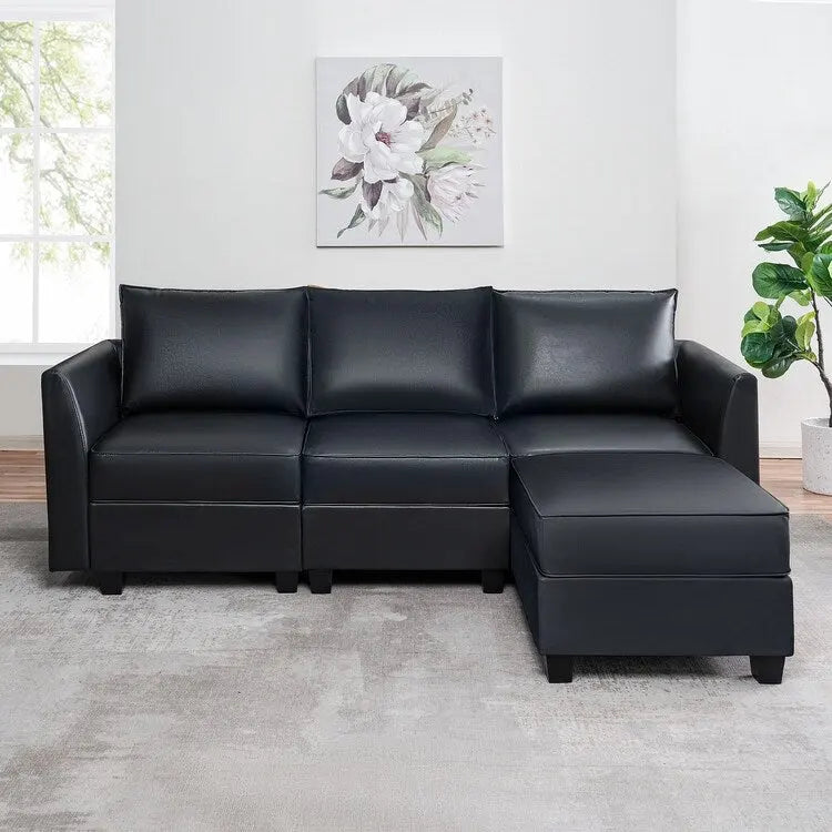 Convertible Modular Linen Sectional Sofa for Living Room, Apartment, and Office
