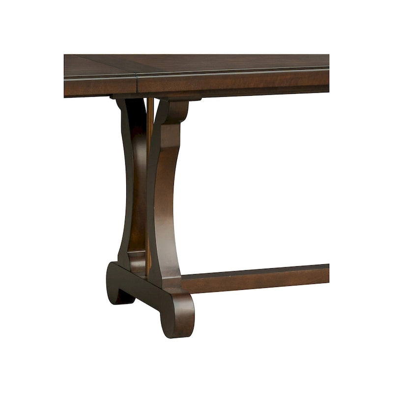 Extendable Rectangle Dining Table with Trestle Base, Seats 6 to 8