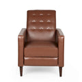 Faux Leather Mid-Century Button Tufted Recliner