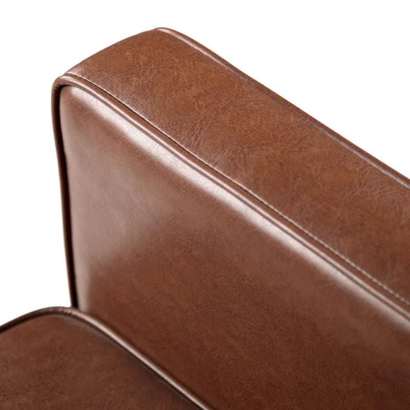 Faux Leather Mid-Century Button Tufted Recliner