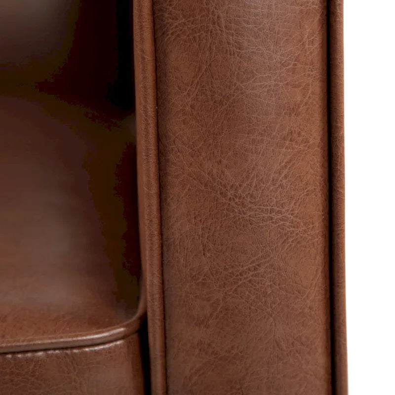 Faux Leather Mid-Century Button Tufted Recliner