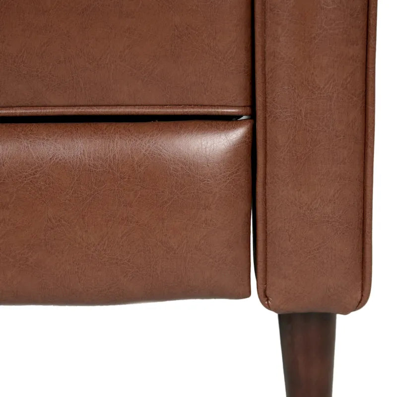 Faux Leather Mid-Century Button Tufted Recliner