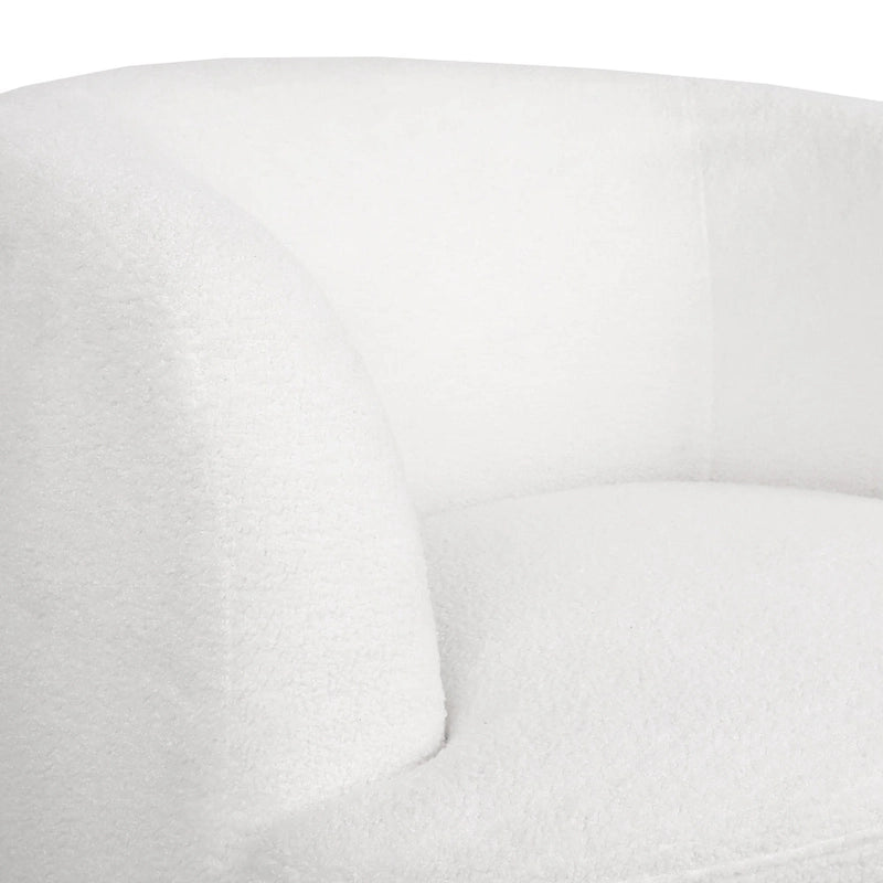 Boucle Upholstered 360° Swivel Barrel Club Chair, 300 lb Capacity