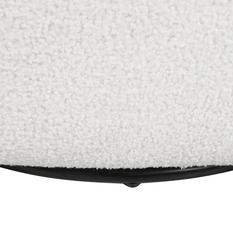 Boucle Upholstered 360° Swivel Barrel Club Chair, 300 lb Capacity