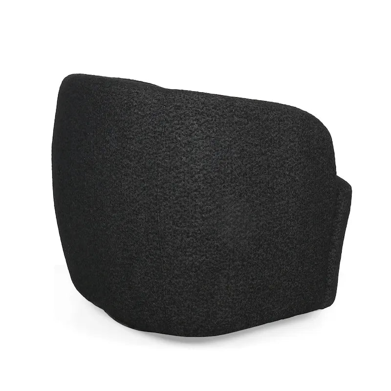 Boucle Upholstered 360° Swivel Barrel Club Chair, 300 lb Capacity