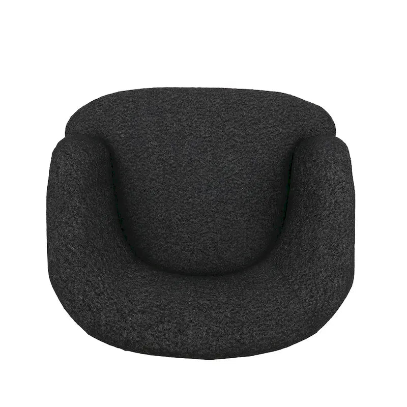 Boucle Upholstered 360° Swivel Barrel Club Chair, 300 lb Capacity