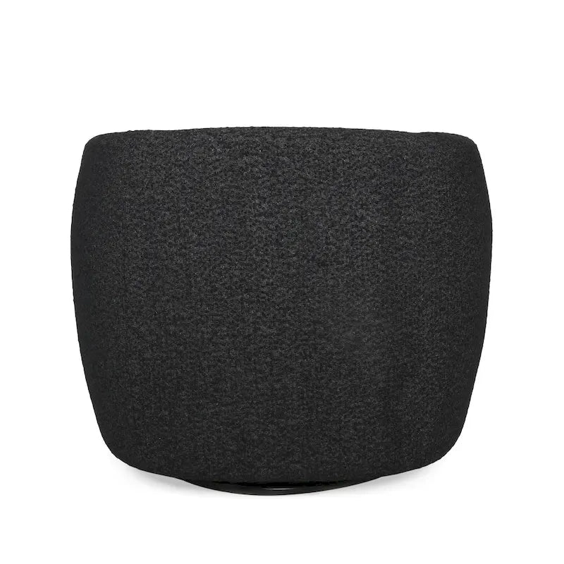Boucle Upholstered 360° Swivel Barrel Club Chair, 300 lb Capacity