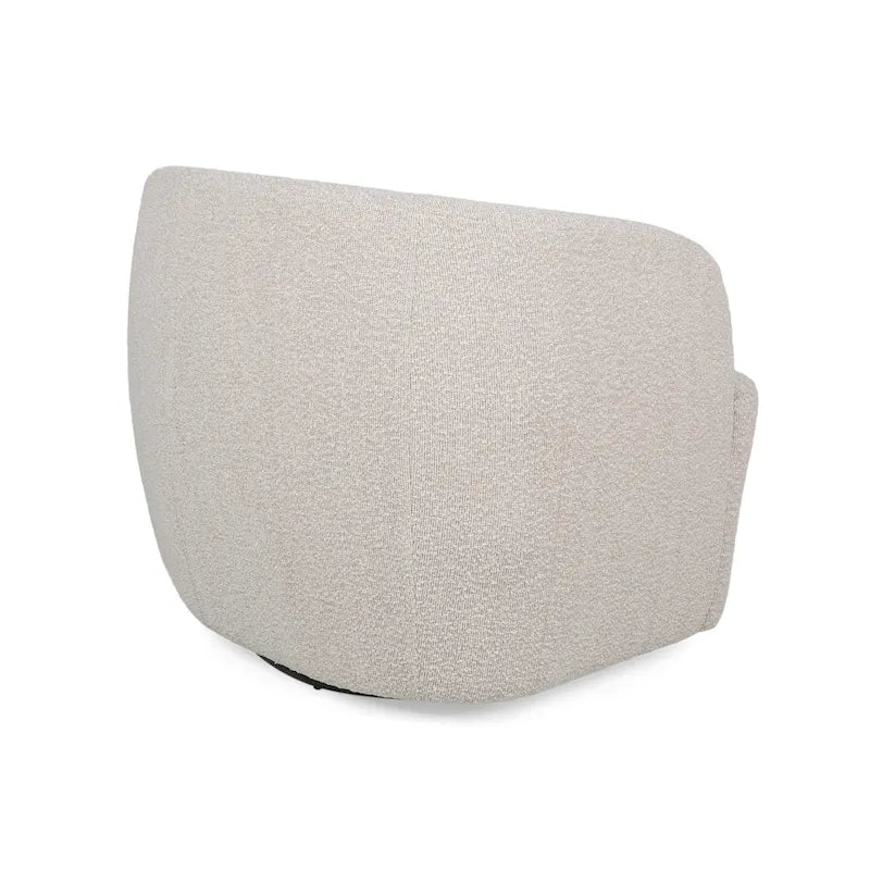 Boucle Upholstered 360° Swivel Barrel Club Chair, 300 lb Capacity