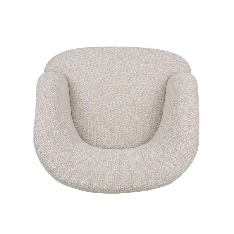 Boucle Upholstered 360° Swivel Barrel Club Chair, 300 lb Capacity