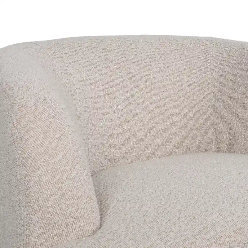 Boucle Upholstered 360° Swivel Barrel Club Chair, 300 lb Capacity