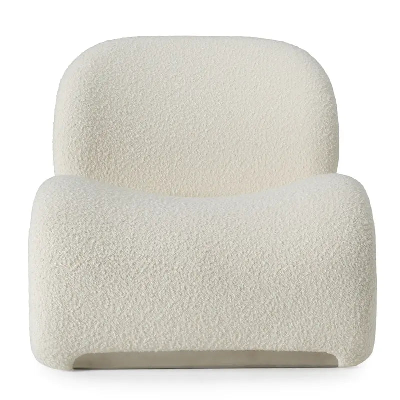 Modern Accent Chair with White Fabric and Chrome Base