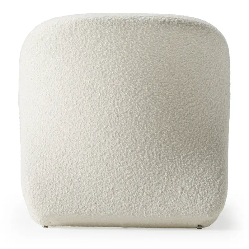 Modern Accent Chair with White Fabric and Chrome Base