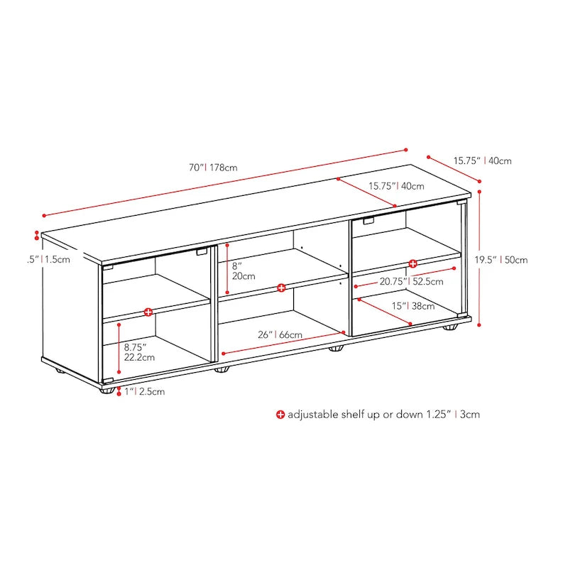 Black TV Stand with Tempered Glass Doors for TVs up to 85 Inches