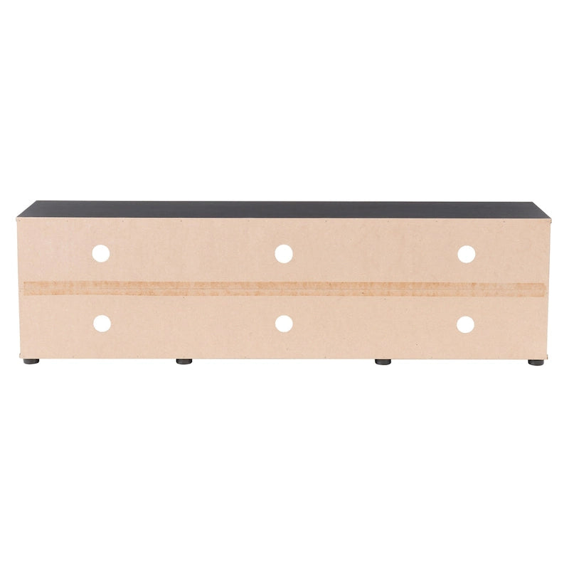 Black TV Stand with Tempered Glass Doors for TVs up to 85 Inches