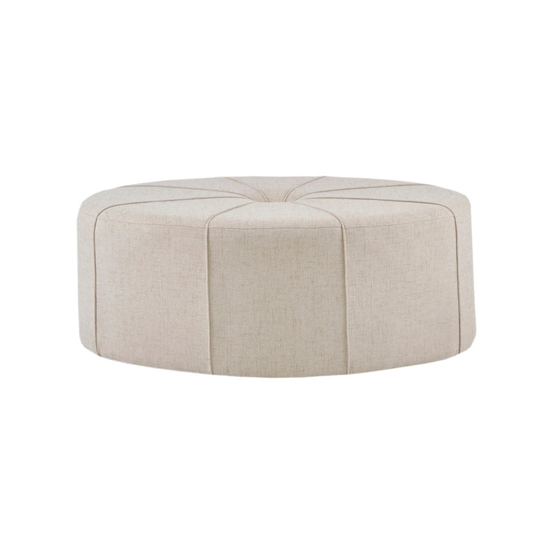 Tufted Oval Oversized Ottoman with Solid Wood Frame