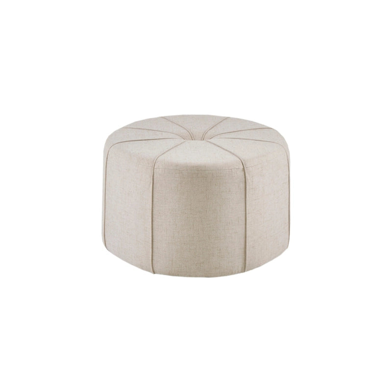 Tufted Oval Oversized Ottoman with Solid Wood Frame