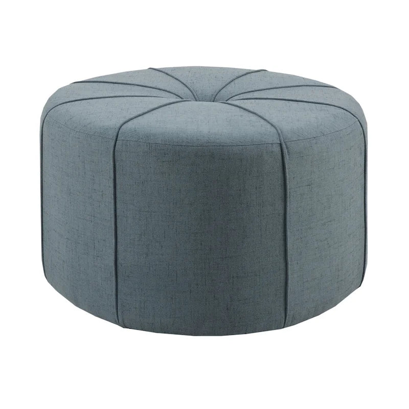 Tufted Oval Oversized Ottoman with Solid Wood Frame