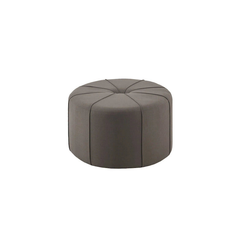Tufted Oval Oversized Ottoman with Solid Wood Frame