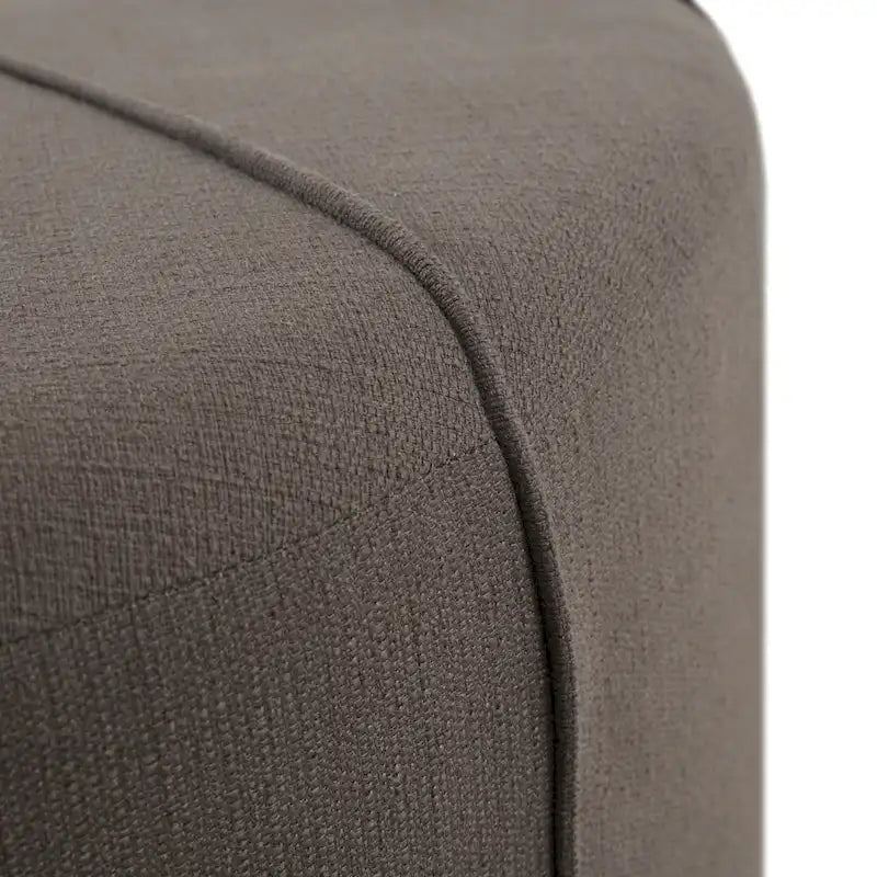 Tufted Oval Oversized Ottoman with Solid Wood Frame