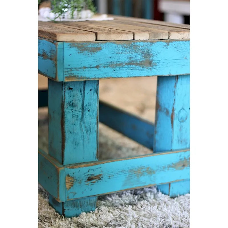 Reclaimed Wood Coffee Table with Distressed Finish