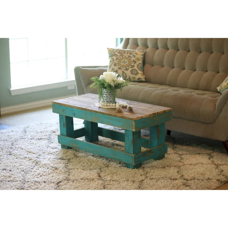 Reclaimed Wood Coffee Table with Distressed Finish