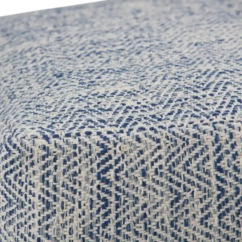 Hand-Woven Cotton Square Pouf with Mixed Pattern
