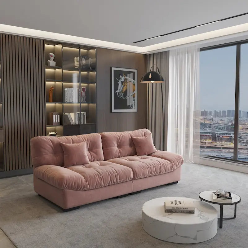 Cloud Loveseat Sofa with High-Density Foam and Down Fill, Removable Cover