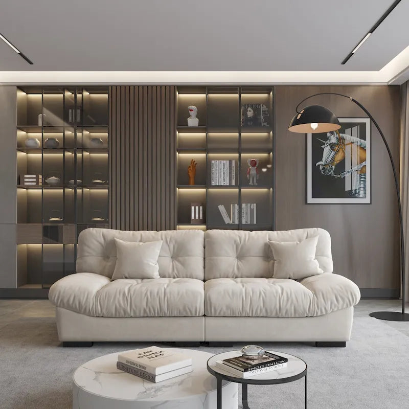 Cloud Loveseat Sofa with High-Density Foam and Down Fill, Removable Cover