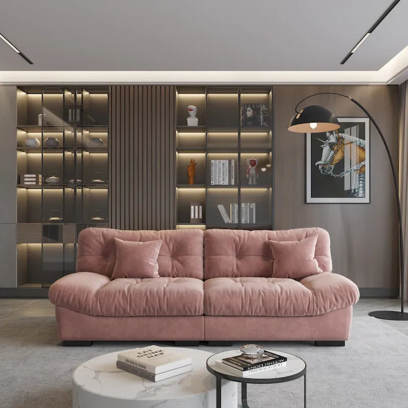 Cloud Loveseat Sofa with High-Density Foam and Down Fill, Removable Cover