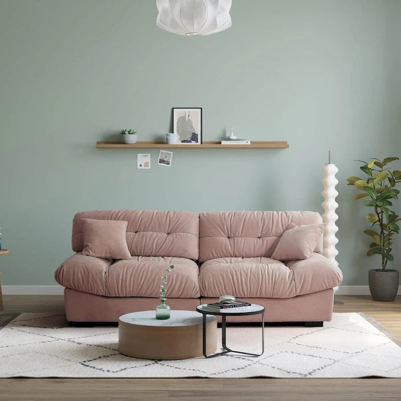 Cloud Loveseat Sofa with High-Density Foam and Down Fill, Removable Cover